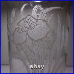 N23.320 vase fleur verre blanc transparent Cerve vintage art nouveau France