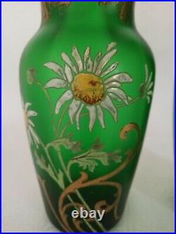 PAIRE DE VASES EN VERRE ÉMAILLÉ LEGRAS Art Nouveau