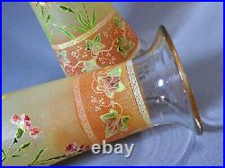 PAIRE de VASES DIABOLO ART NOUVEAU, DECOR OEILLETS & VIGNE VIERGE, LEGRAS ou DLG