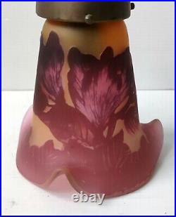 Paire Applique Bronze Tulipe Pate De Verre Grave A L'acide Signe Galle Tip 1980 Paire Applique Bronze Tulipe Pate De Verre Grave A L'acide Signe Galle Tip 1980