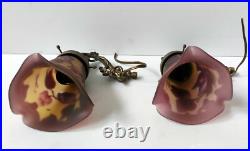 Paire Applique Bronze Tulipe Pate De Verre Grave A L'acide Signe Galle Tip 1980 Paire Applique Bronze Tulipe Pate De Verre Grave A L'acide Signe Galle Tip 1980