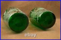 Paire De Vases A Bulbes En Verre Emaille Art Nouveau Decor Floral Legras