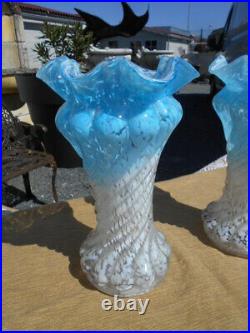 Paire De Vases Epoque Debut 1900 En Verre Clichy