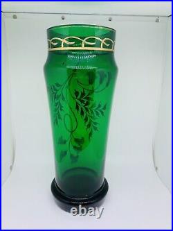 Paire de grands vases, verre, émail, art nouveau. Montjoye, Legras vers 1900. H-33