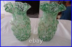 Paire de vase verre Clichy Legras art nouveau