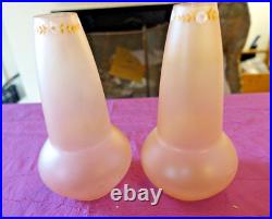 Paire de vases soliflore pate de verre émaillée 1900 art nouveau Legras