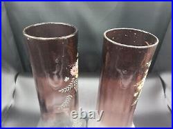 Paire de vases verre émaillé art nouveau Théodore Legras (1839-1916)
