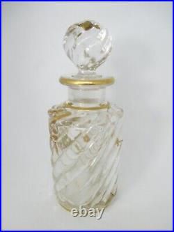 Parfum Flacon Cristal Verre France À 1900 Peint à la Main Art Nouveau