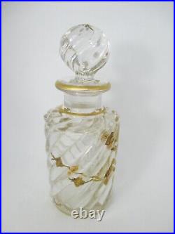 Parfum Flacon Cristal Verre France À 1900 Peint à la Main Art Nouveau