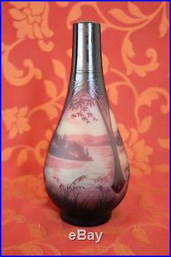 Paul Nicolas D'Argental vase en verre artistique Art Nouveau à collectionner