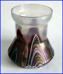 Petit Vase Verre Decor Irise Loetz Ou Palm Et Koenig Art Nouveau