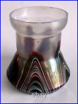 Petit Vase Verre Decor Irise Loetz Ou Palm Et Koenig Art Nouveau