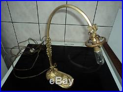 Pied De Lampe Bronze Laiton Tulipe Pate De Verre Daum Muller Art Deco/nouveau