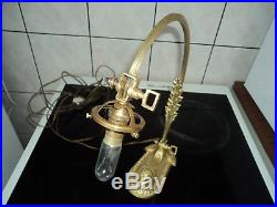 Pied De Lampe Bronze Laiton Tulipe Pate De Verre Daum Muller Art Deco/nouveau