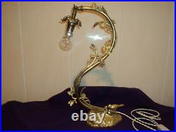 Pied De Lampe Bronze Tulipe Daum Muller Galle Art Deco/nouveau Pate De Verre