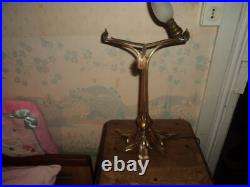 Pied De Lampe Laiton Art Nouveau/deco Majorelle Pate De Verre Daum Galle Muller