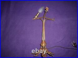 Pied De Lampe Laiton Art Nouveau/deco Majorelle Pate De Verre Daum Galle Muller
