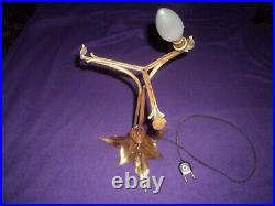 Pied De Lampe Laiton Art Nouveau/deco Majorelle Pate De Verre Daum Galle Muller
