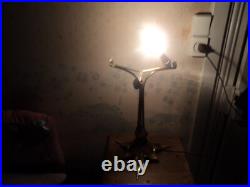 Pied De Lampe Laiton Art Nouveau/deco Majorelle Pate De Verre Daum Galle Muller