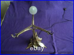 Pied De Lampe Laiton Art Nouveau/deco Majorelle Pate De Verre Daum Galle Muller