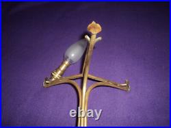 Pied De Lampe Laiton Art Nouveau/deco Majorelle Pate De Verre Daum Galle Muller