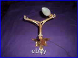 Pied De Lampe Laiton Art Nouveau/deco Majorelle Pate De Verre Daum Galle Muller