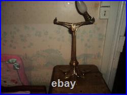Pied De Lampe Laiton Art Nouveau/deco Majorelle Pate De Verre Daum Galle Muller