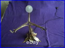 Pied De Lampe Laiton Art Nouveau/deco Majorelle Pate De Verre Daum Galle Muller