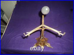 Pied De Lampe Laiton Art Nouveau/deco Majorelle Pate De Verre Daum Galle Muller