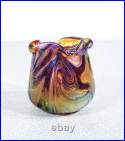 Pot Pallme Konig Autriche Verre Soufflé Irisé D'Époque 1910S Art Nouveau