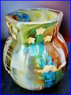 RARE Vase Rousseau LEVEILLE pâte de verre Japonisant pré art nouveau 1885/90