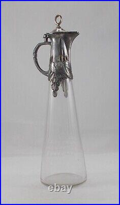 Rare Élégant 6-tlg. Set Liqueur Art Nouveau WMF Verre Cristal Avec Metallmontur