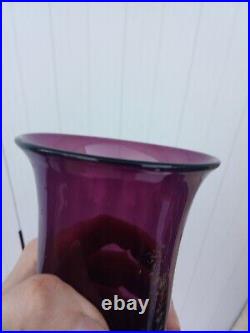 Rare Paire De Vases En Verre Mauve Émaillé Art Nouveau Théodore Legras