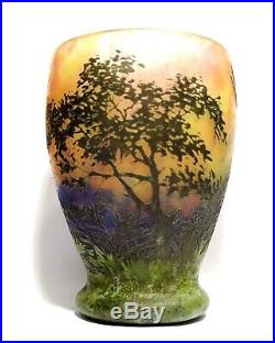 Rare Vase En Pate De Verre Signe Daum Nancy Art Nouveau 1903 No Galle