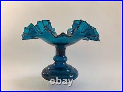 Rare coupe à pied compotier baguier verre émaillé vase Clichy Legras Art Nouveau