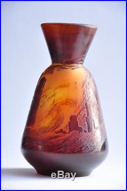 Rare vase Gallé vase de guerre Reims 1914 pâte de verre Art Nouveau Jugendstil