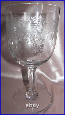 Série de 6 verres à vin Bourgogne cristal Baccarat service Médicis Art Nouveau