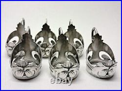 Six porte verres à liqueurs Art Nouveau en métal argenté Gallia/Christofle