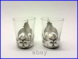Six porte verres à liqueurs Art Nouveau en métal argenté Gallia/Christofle