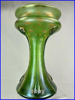 Splendide Vase Verre Irise Loetz Austria Art Nouveau 1900 Hauteur 25 CM