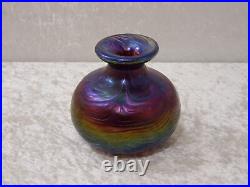 Style Art Nouveau Design Vase en Verre Vintage Iridescent Lustre Handmade