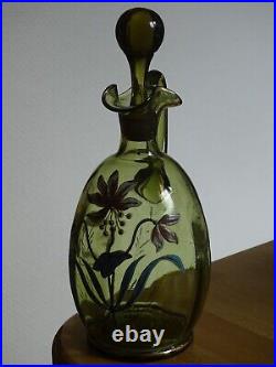 Style Legras 1 Ancienne Carafe A Aperitif Liqueur Verrerie Emaille Art Nouveau