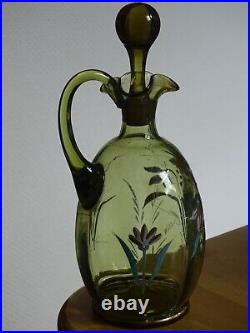 Style Legras 1 Ancienne Carafe A Aperitif Liqueur Verrerie Emaille Art Nouveau