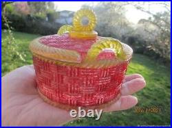 Sucrier ancien bonbonnière Panier en verre Art Nouveau Sucrier ancien bonbonnière Panier en verre Art Nouveau