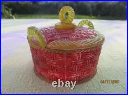 Sucrier ancien bonbonnière Panier en verre Art Nouveau Sucrier ancien bonbonnière Panier en verre Art Nouveau