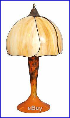 Super Grand Art Nouveau Stilleuchte Lampe de Table Pied en Verre Pate Style 68