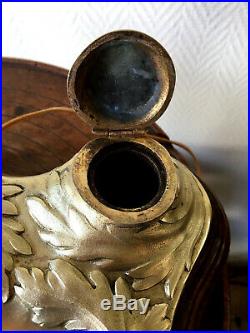 Superbe Lampe ART-NOUVEAU encrier bronze verre ANDRE DELATTE 1910/20 (Daum.)