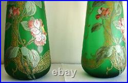 Superbe paire de vases Art Nouveau, décor dans le goût Montjoie, Legras, #1880#