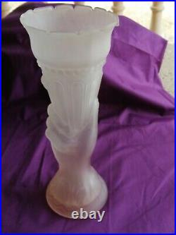 Superbe vase legras, rose verre moulé 1900 art nouveau