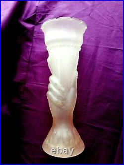 Superbe vase legras, rose verre moulé 1900 art nouveau